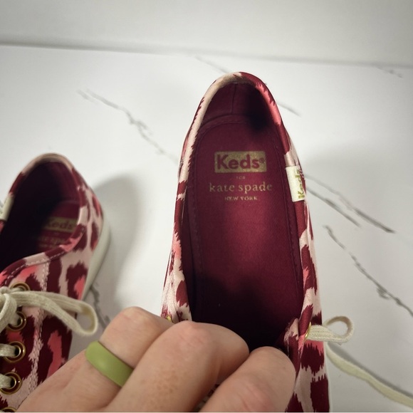 Kate Spade Keds Women’s Baby Pink Leopard Casual Cutesy Feminine Sneakers Size 7 - Picture 5 of 9
